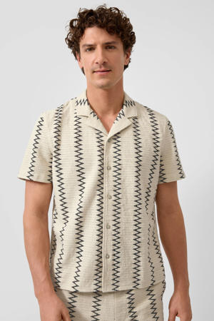 regular casual overhemd gebreid beige