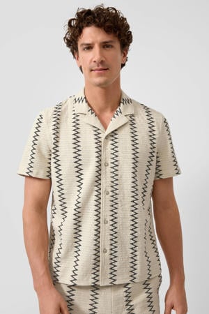 regular casual overhemd gebreid beige