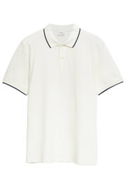 thumbnail: Witte heren s.Oliver regular polo van katoen met effen, korte mouwen, knoopsluiting en geribde boorden