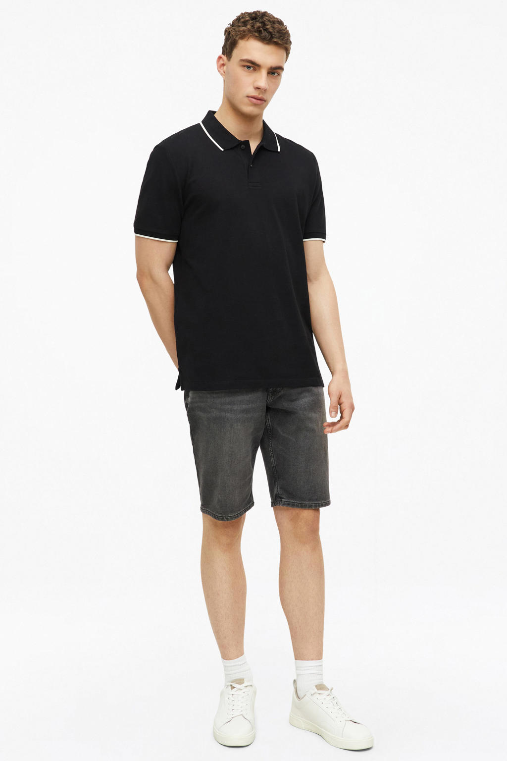 s.Oliver regular polo zwart