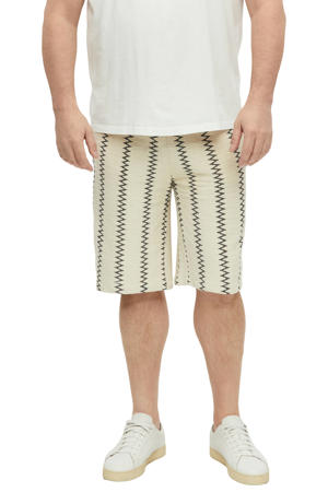 regular fit korte broek met print - beige