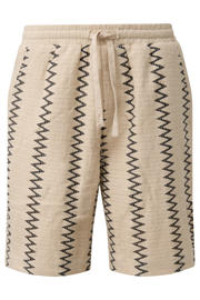 thumbnail: s.Oliver Big Size regular fit korte broek met print - beige