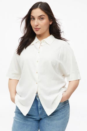 relaxed fit blouse Plus Size - wit
