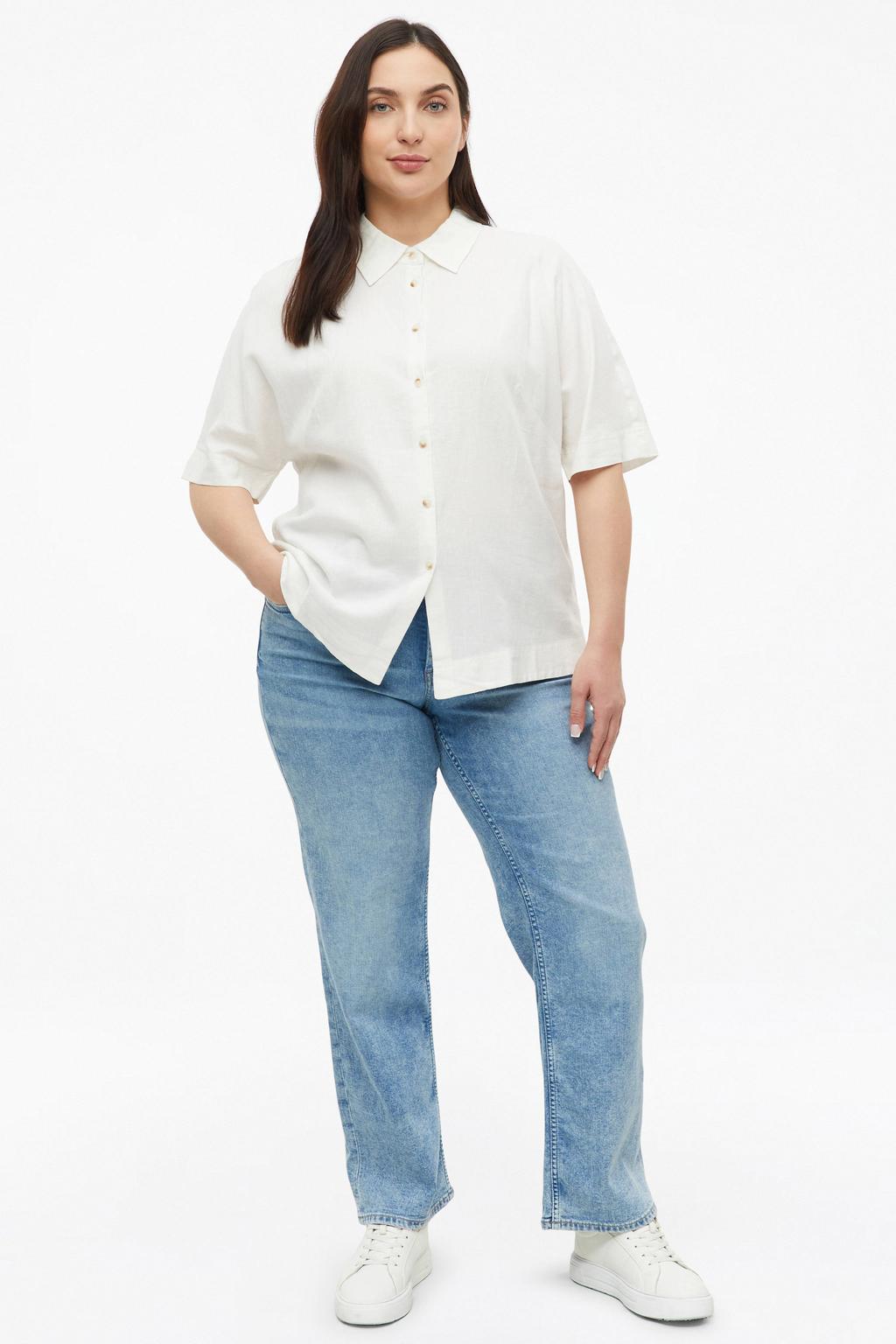 s.Oliver Curve relaxed fit blouse Plus Size - wit