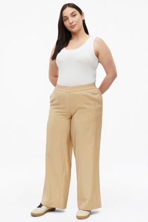 high waist broek beige