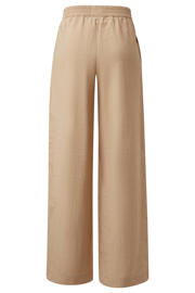 thumbnail: Beige dames s.Oliver Curve high waist broek van viscose met loose fit, elastische tailleband en effen