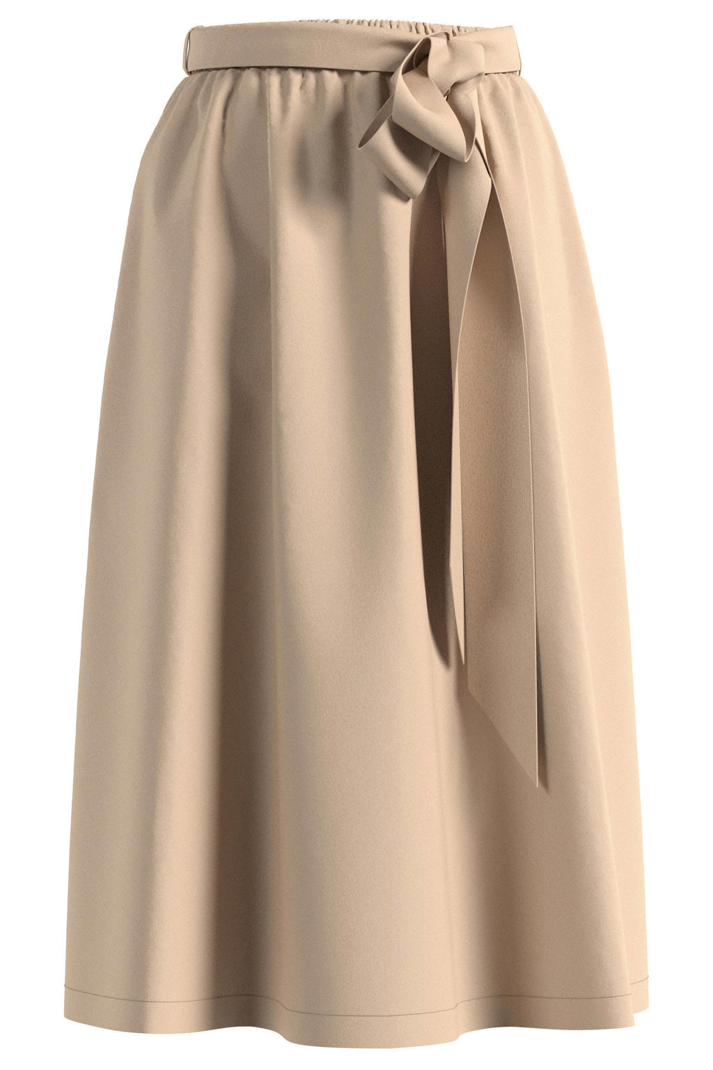 Beige dames s.Oliver BLACK LABEL midi rok gemaakt van katoen en met elastische inzet