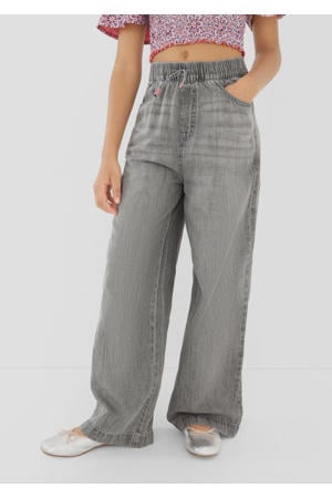 high waist wide leg jeans grey denim