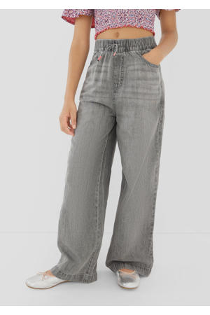 high waist wide leg jeans grey denim