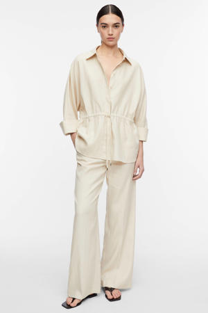 straight high waist broek beige