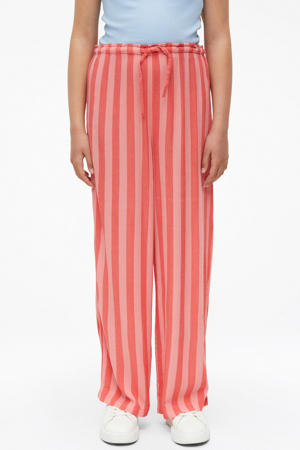 high waist gestreepte casual broek roze