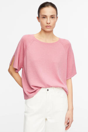 fijn gebreide top roze