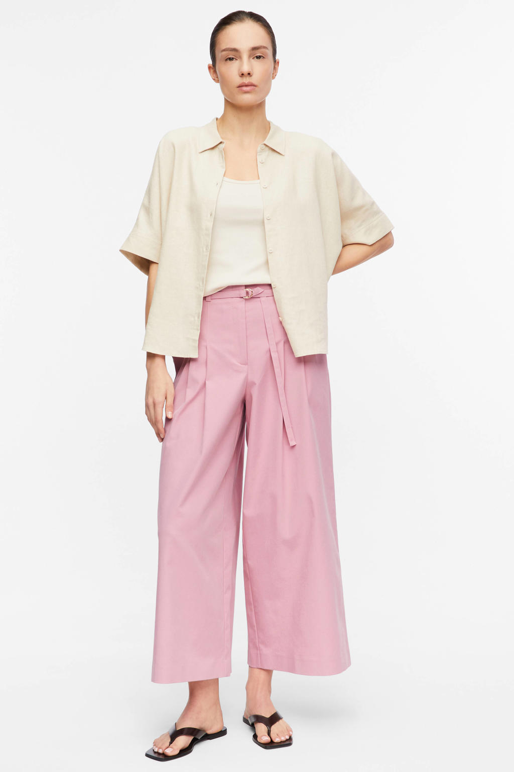 comma cropped broek roze