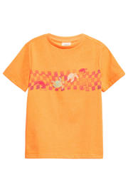 thumbnail: Oranje jongens s.Oliver T-shirt van katoen met printopdruk, korte mouwen en ronde hals