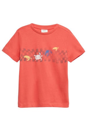 T-shirt koraalrood