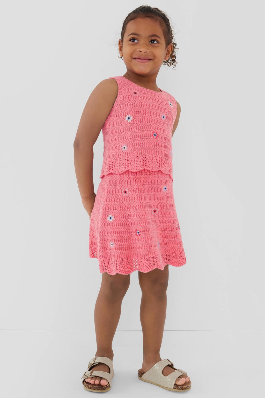 Roze meisjes s.Oliver van acryl met effen, ronde hals en borduursels