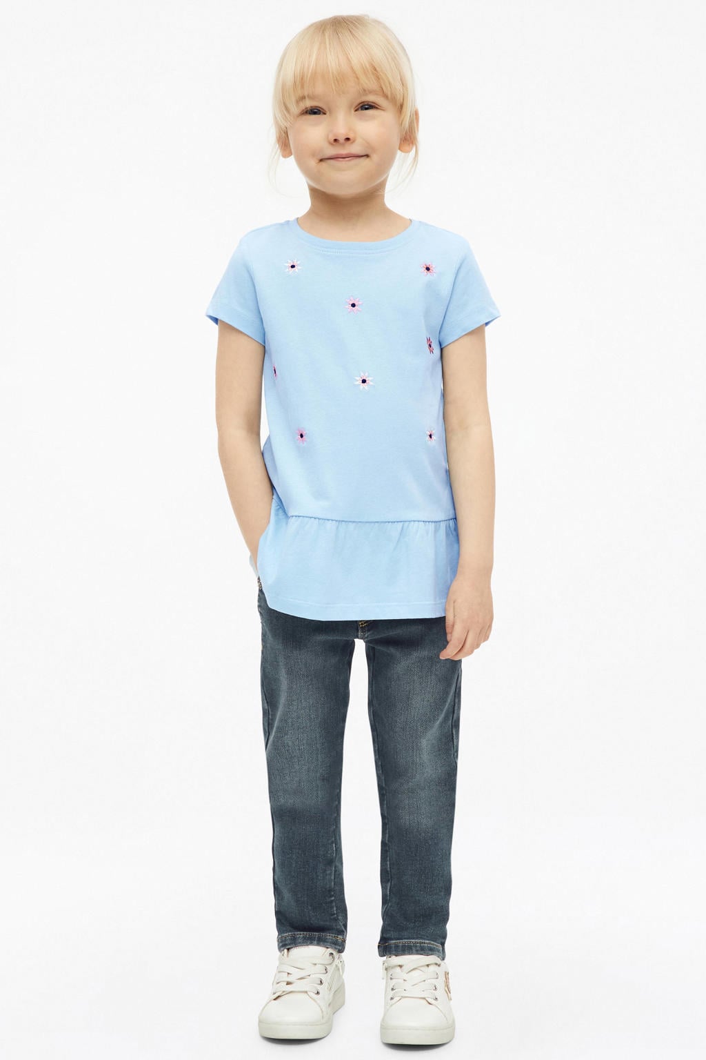 s.Oliver gebloemd T-shirt lichtblauw
