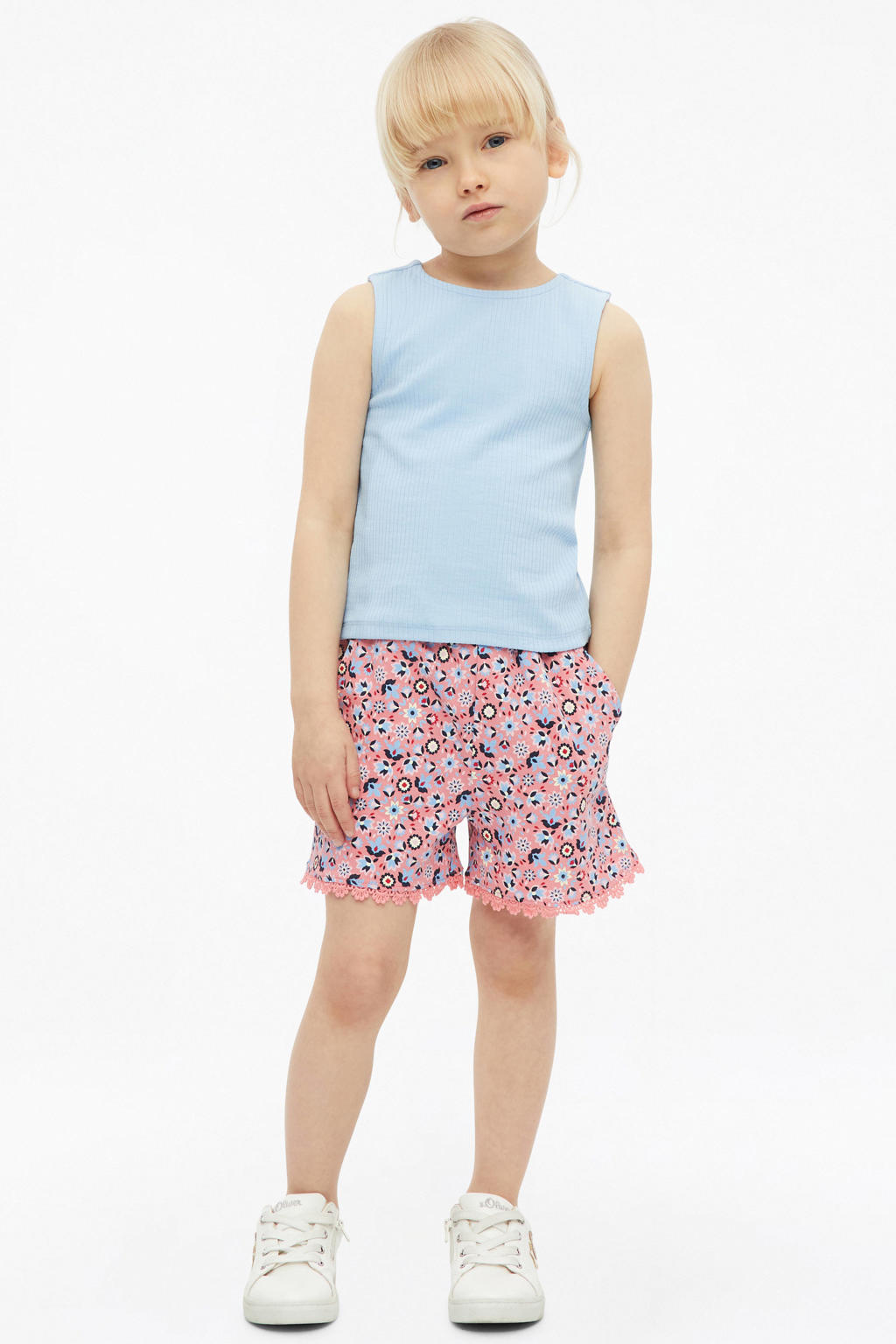 Roze meisjes s.Oliver casual short van katoen met elastische tailleband