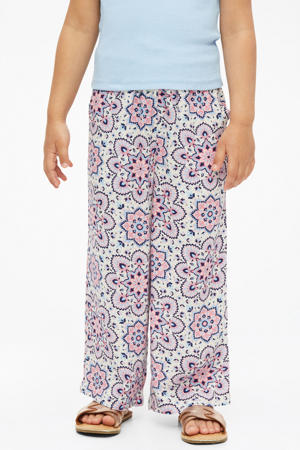 wide leg high waist casual broek ecru