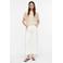 comma relaxed fit top met open breisel - ecru