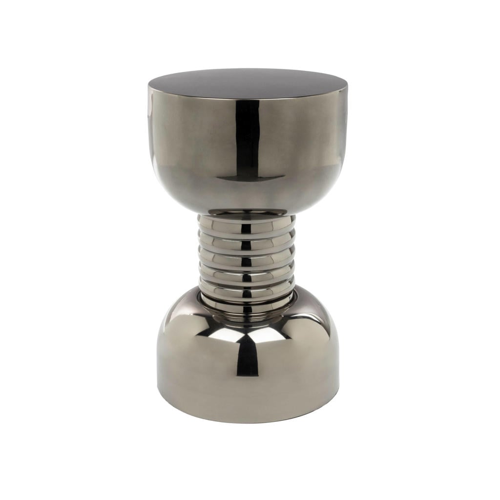 Bold Monkey Gonna Make You Sweat Metal Bijzettafel/ kruk Rond 29 cm Zilver