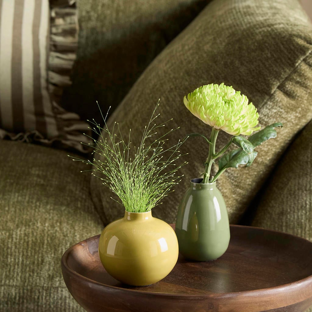 NOUS Living vaas Hazel - groen/donkergroen (set van 2)