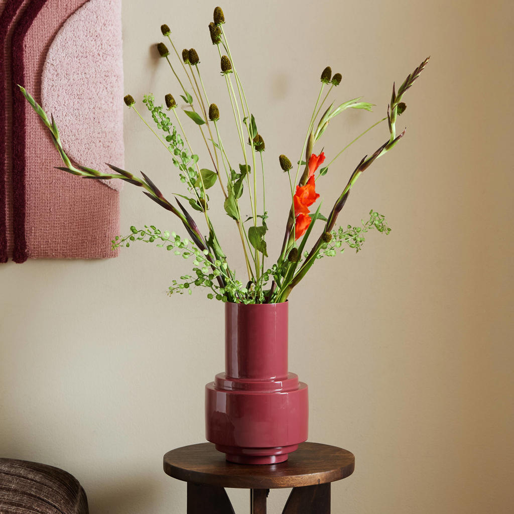 NOUS Living vaas Helena 33,5x22 cm - donkerrood
