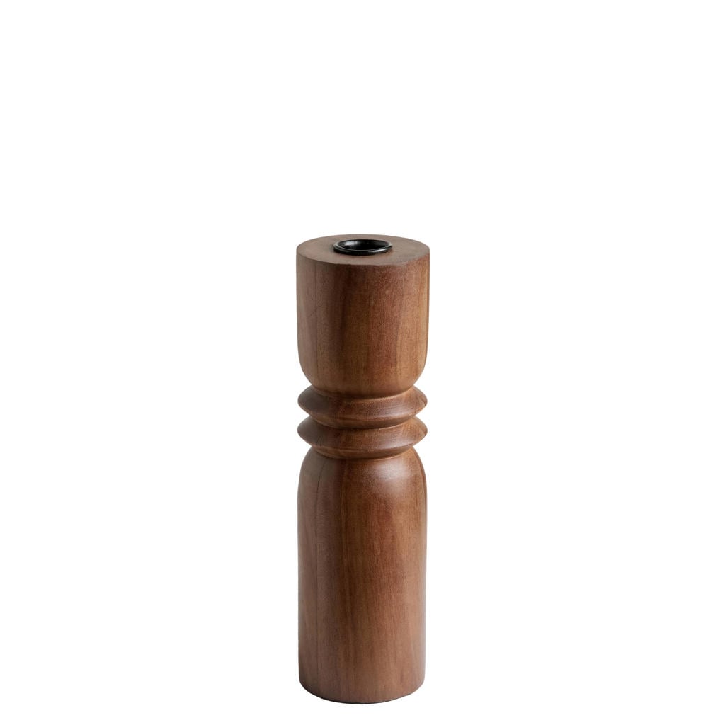 NOUS Living kandelaar Harper hout 22x6,5 cm - walnoot
