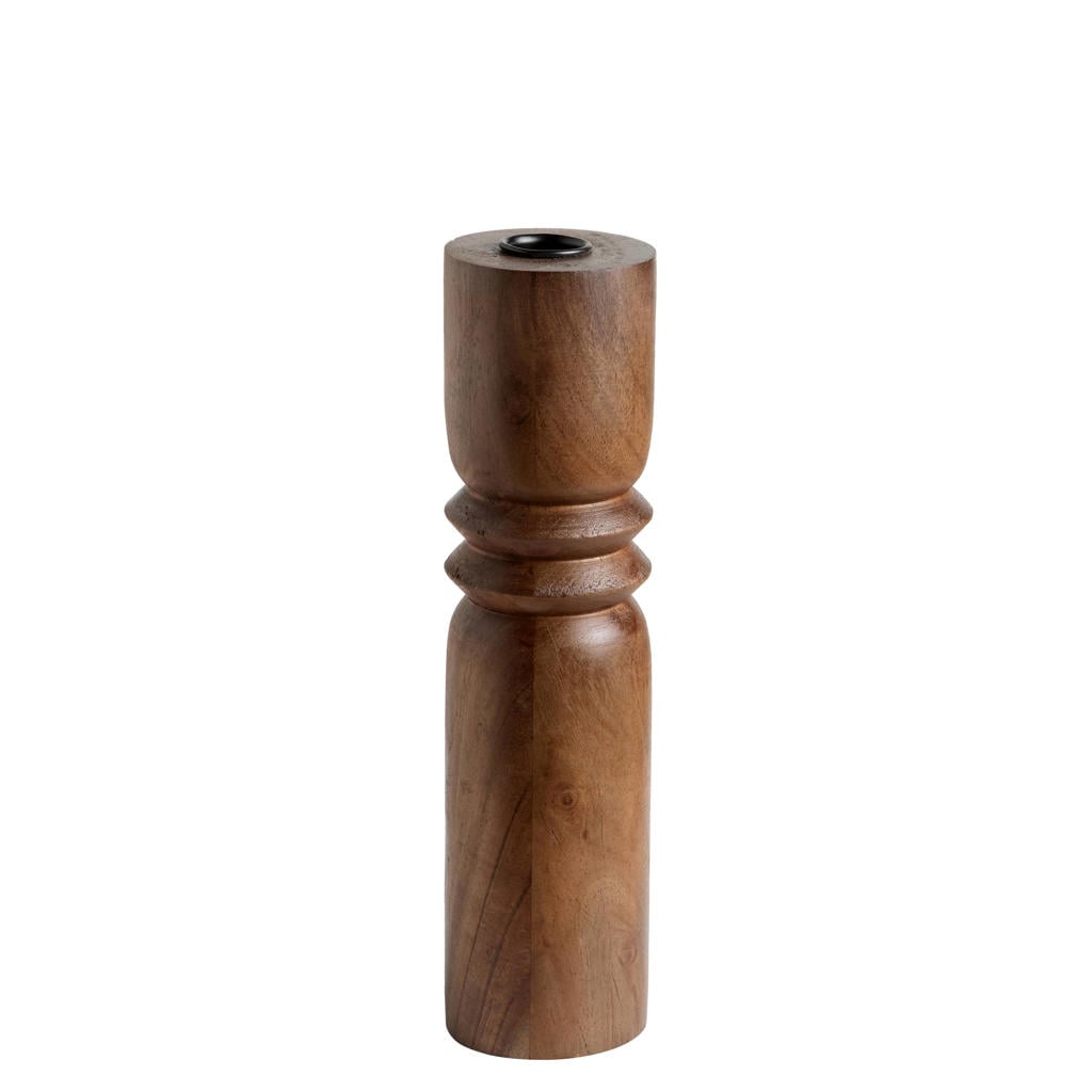 NOUS Living kandelaar Harper hout 25x6,5 cm - walnoot