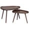 WOOOD Nissa Bijzettafels - Walnoot - Set van 2 - 39x71x52