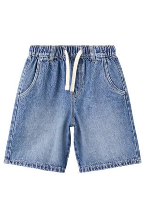 short medium blue denim