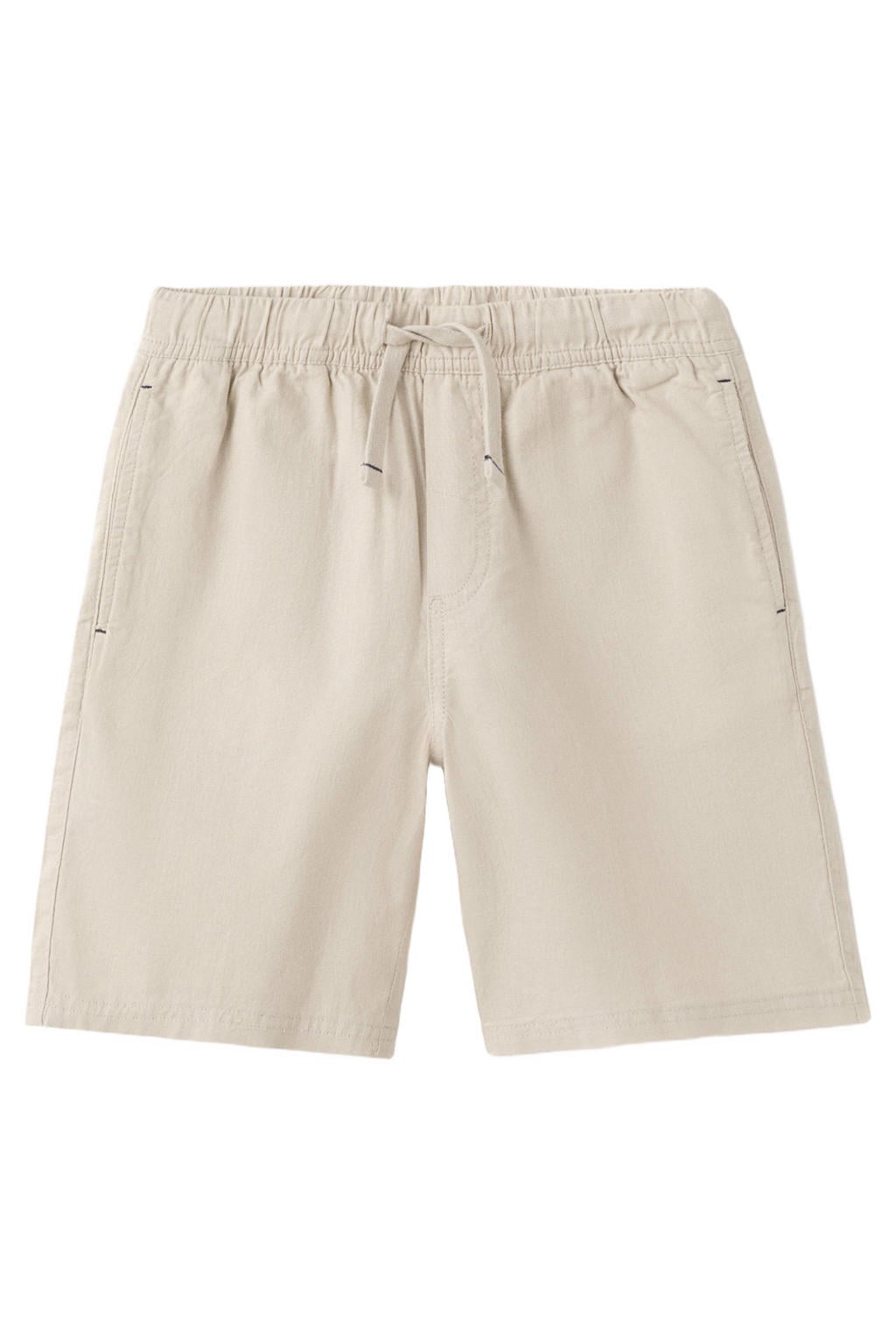 Beige jongens Mango Kids casual short van katoen met elastische tailleband met koord en effen