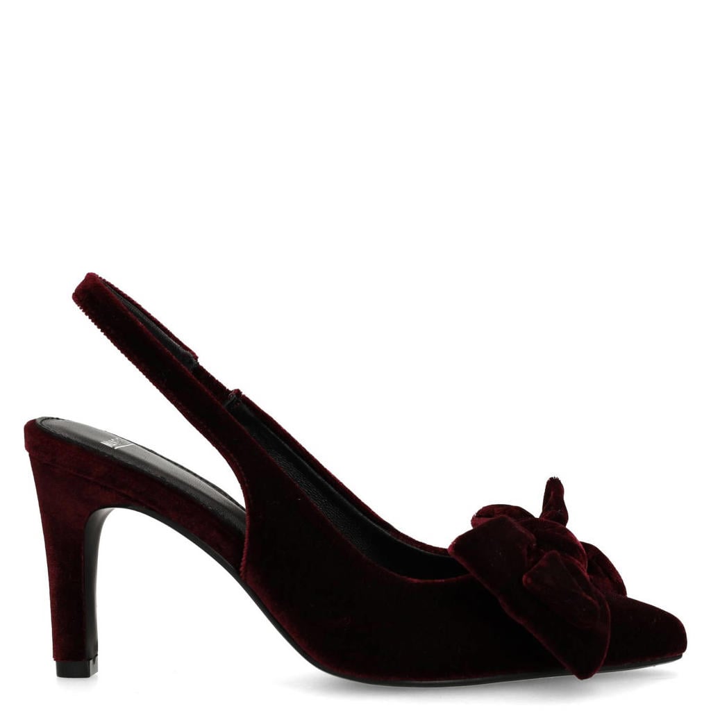 Bordeaux dames Manfield fluwelen slingback pumps met hak -