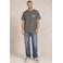 Kultivate regular fit T-shirt met backprint - donkergrijs