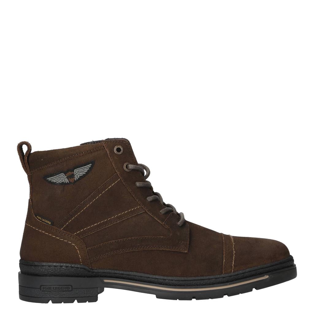 PME Legend suède veterschoenen met profielzool - bruin