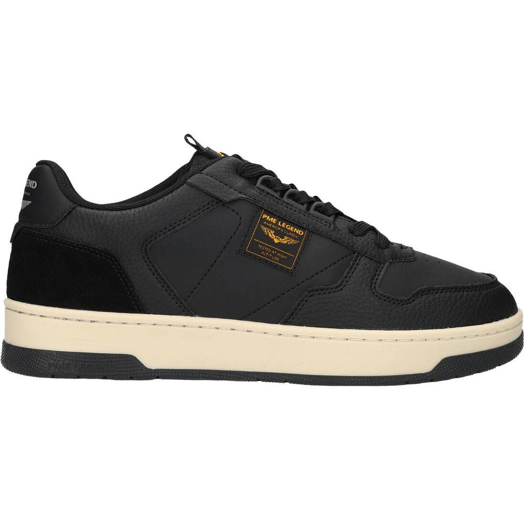 Zwarte heren PME Legend CS-10 leren sneakers met logo -