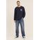 Kultivate oversized longsleeve met backprint - donkerblauw