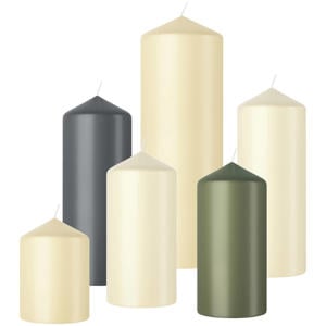 stompkaars glanzend beige/groen (set van 6)