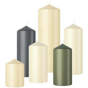 stompkaars glanzend beige/groen (set van 6)