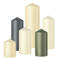 Bolsius stompkaars glanzend beige/groen (set van 6)
