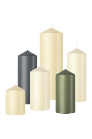 stompkaars glanzend beige/groen (set van 6)
