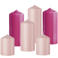 Bolsius stompkaars glanzend roze (set van 6)