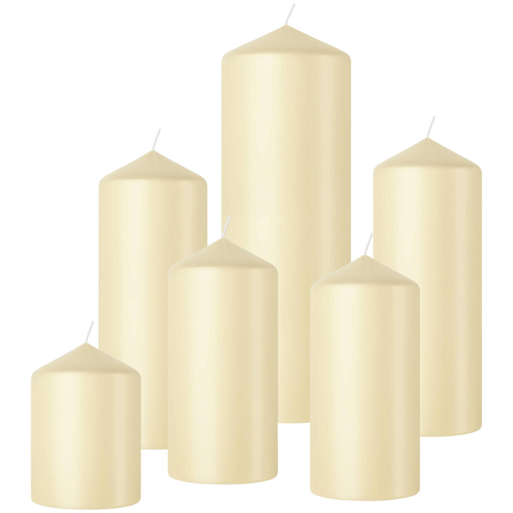 Bolsius stompkaars glanzend beige (set van 6)