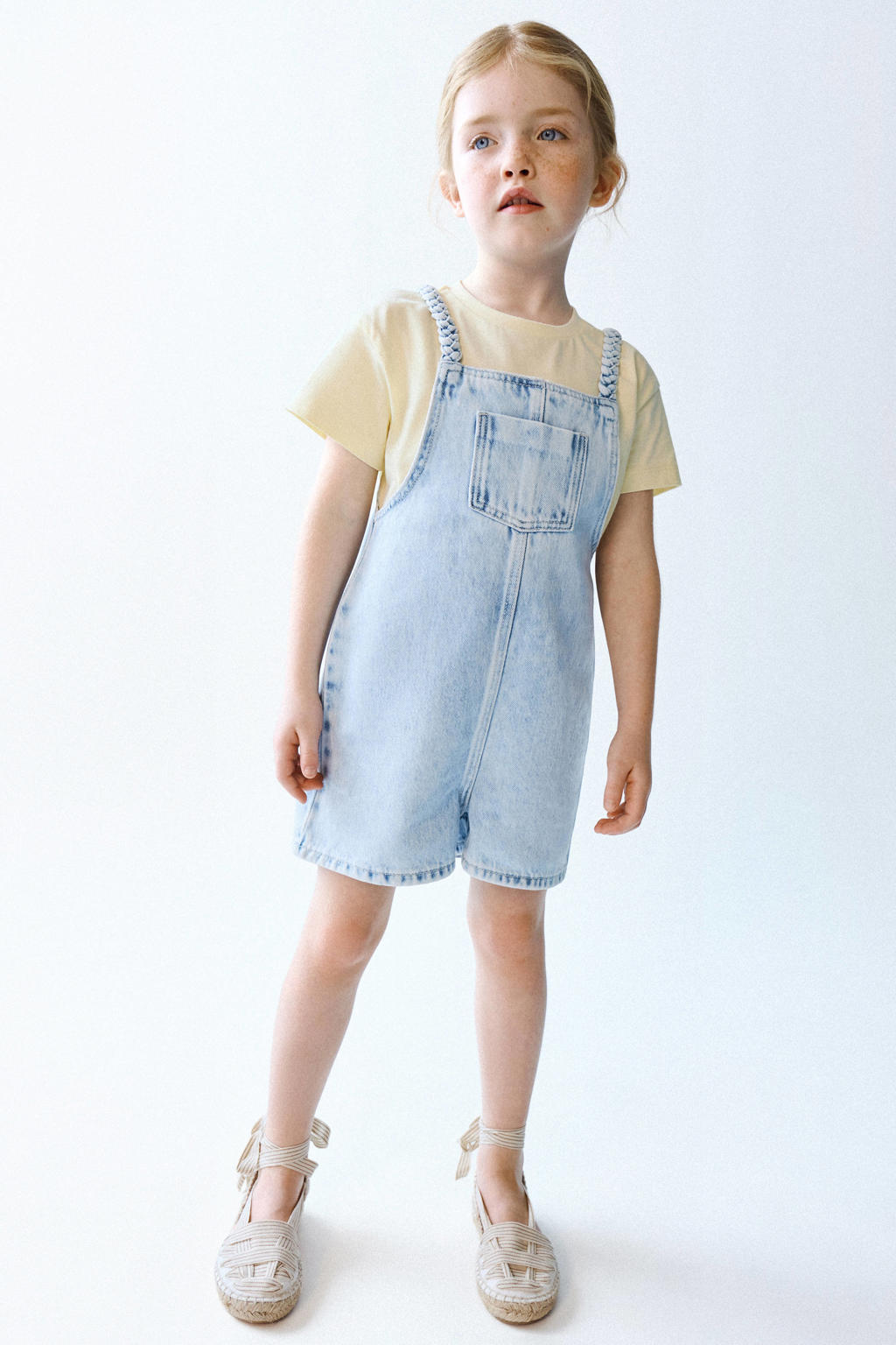 Mango Kids tuinbroek light blue denim