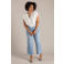Yest Curve high waist gestreepte bootcut jeans light blue denim
