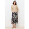 Caroll gebloemde midi rok marineblauw