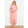 LOLALIZA geruite one shoulder jurk roze
