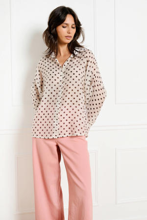 blouse met stippen ecru