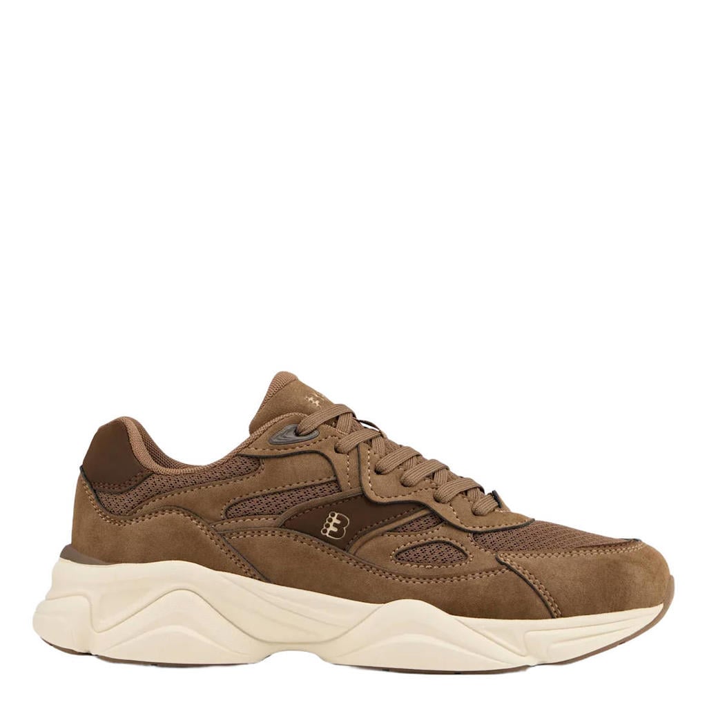Bruine heren Bench suèdelook sneakers - met veters