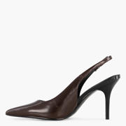 thumbnail: Graceland imitatieleren slingback pumps met naaldhak - bruin
